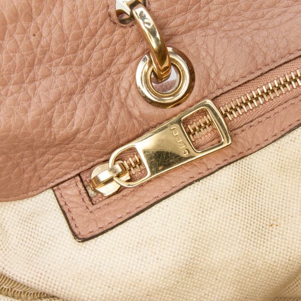 Pre-owned Gucci Calfskin Bamboo Shopper Boston Bag Pink