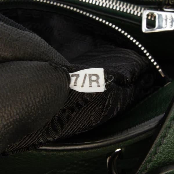 Pre-owned Prada Vitello Daino Open Convertible Tote Green