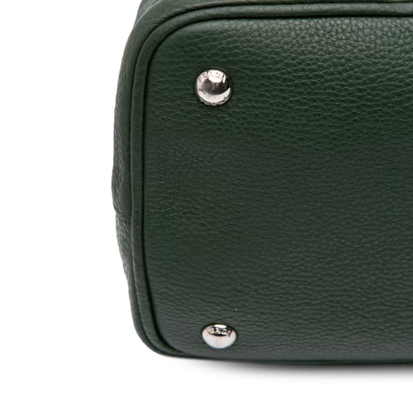 Pre-owned Prada Vitello Daino Open Convertible Tote Green