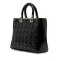 Miniatyrbild 2 av 10: Pre-owned Dior Large Patent Cannage Lady Dior Black