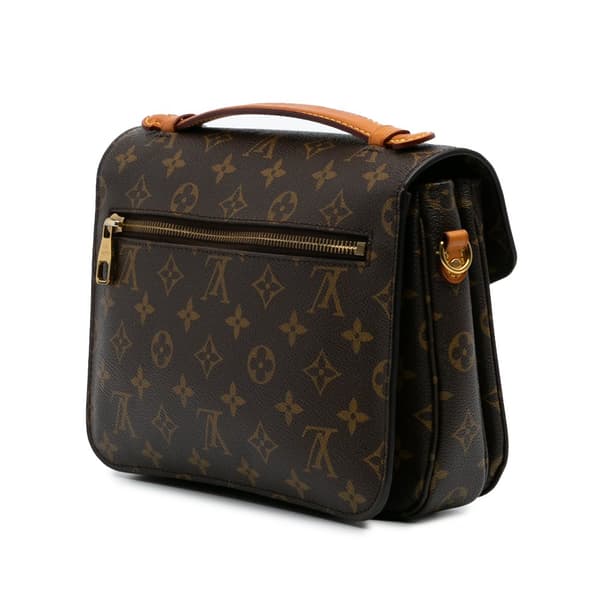 Pre-owned Louis Vuitton Monogram Pochette Metis Brown
