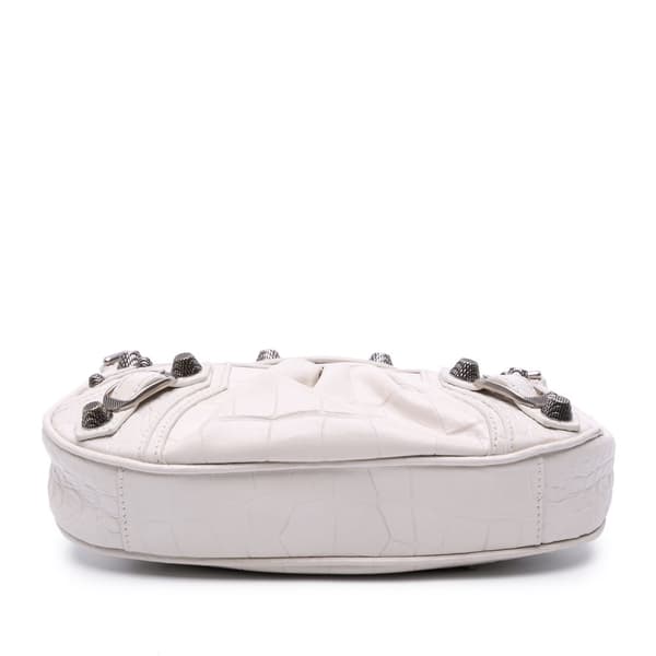 Pre-owned Balenciaga Mini Embossed Le Cagole White