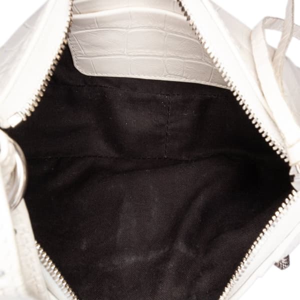 Pre-owned Balenciaga Mini Embossed Le Cagole White