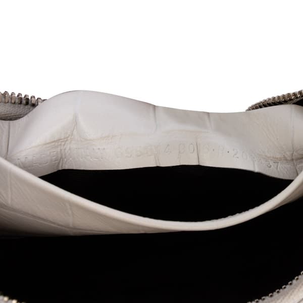 Pre-owned Balenciaga Mini Embossed Le Cagole White