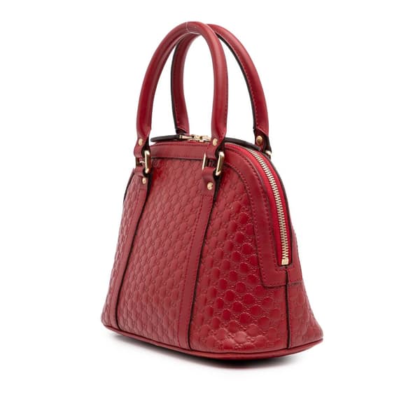 Pre-owned Gucci Mini Microguccissima Dome Satchel Red