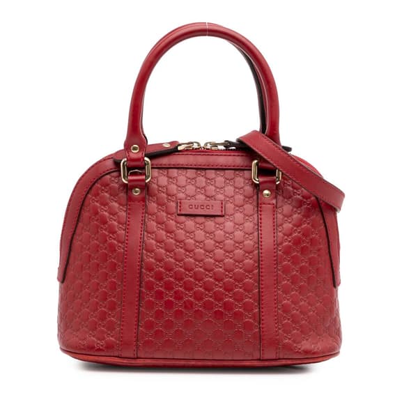 Pre-owned Gucci Mini Microguccissima Dome Satchel Red