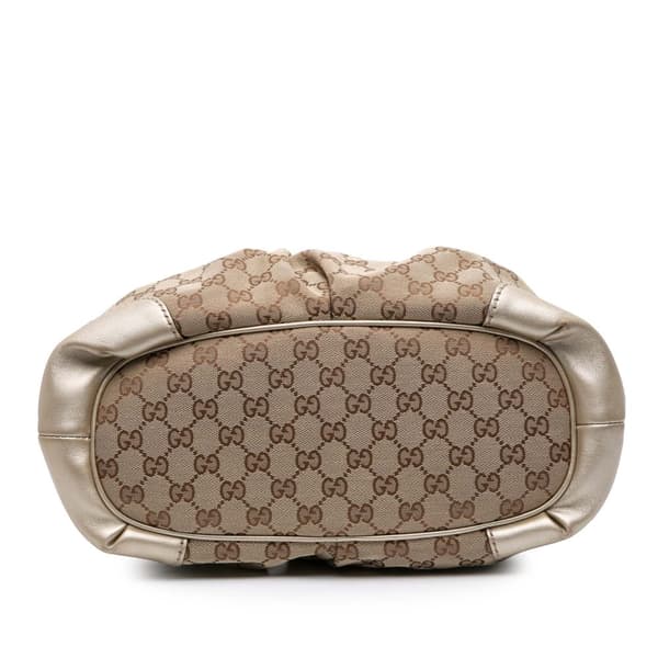 Pre-owned Gucci GG Canvas Sukey Satchel Brown