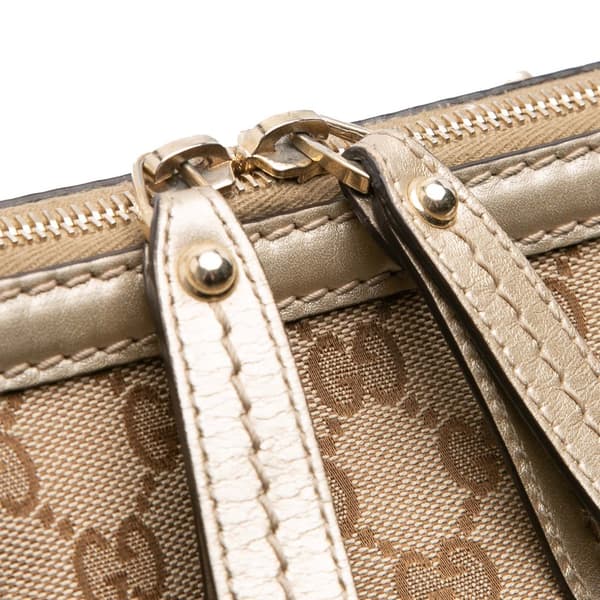 Pre-owned Gucci GG Canvas Sukey Satchel Brown