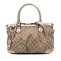 Miniatyrbillede 1 af 9: Pre-owned Gucci GG Canvas Sukey Satchel Brown
