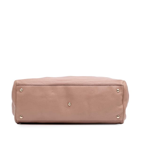 Pre-owned Gucci Large Calfskin Bamboo Shopper Satchel Pink