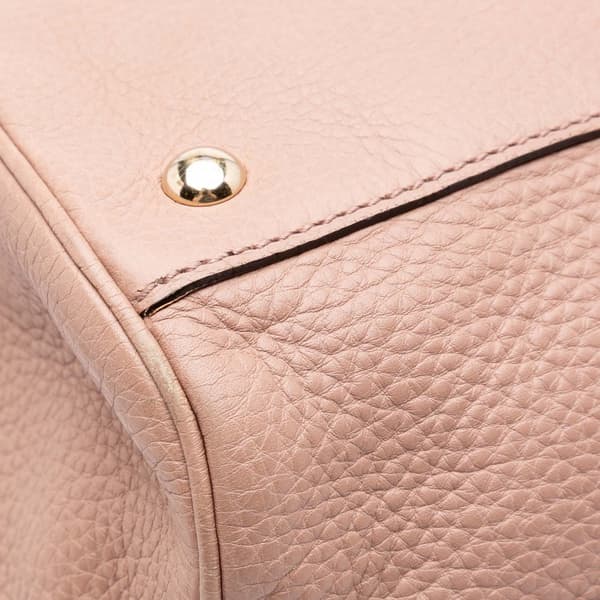Pre-owned Gucci Large Calfskin Bamboo Shopper Satchel Pink