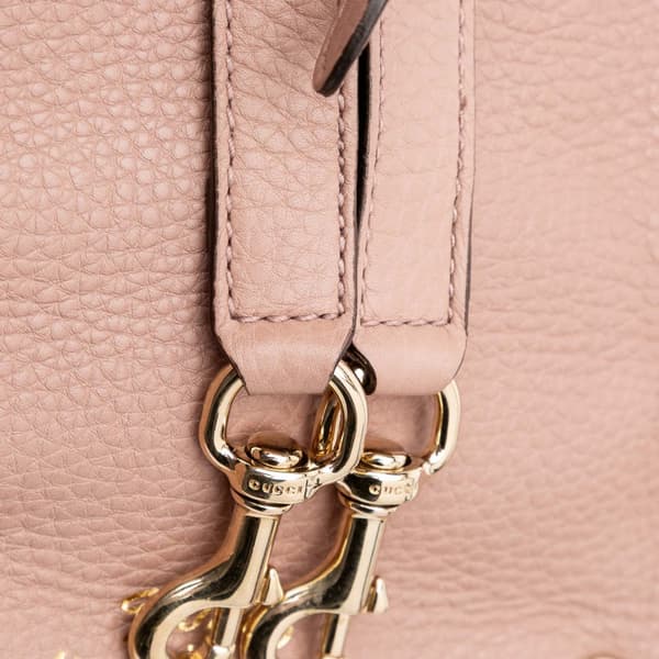 Pre-owned Gucci Large Calfskin Bamboo Shopper Satchel Pink
