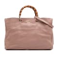 Miniatyrbillede 1 af 10: Pre-owned Gucci Large Calfskin Bamboo Shopper Satchel Pink