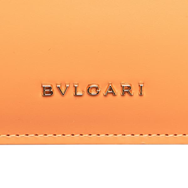 Pre-owned Bvlgari Calfskin Serpenti Forever Top Handle Orange