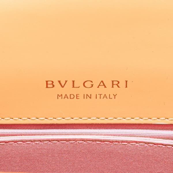 Pre-owned Bvlgari Calfskin Serpenti Forever Top Handle Orange