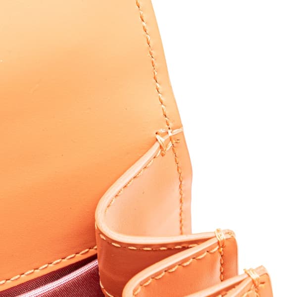 Pre-owned Bvlgari Calfskin Serpenti Forever Top Handle Orange