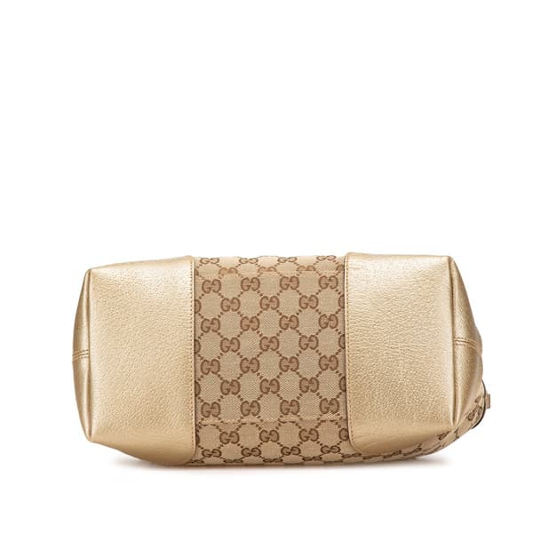 Pre-owned Gucci GG Canvas Bree Satchel Brown