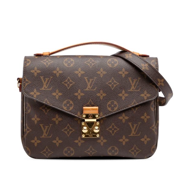 Pre-owned Louis Vuitton Monogram Pochette Metis Brown
