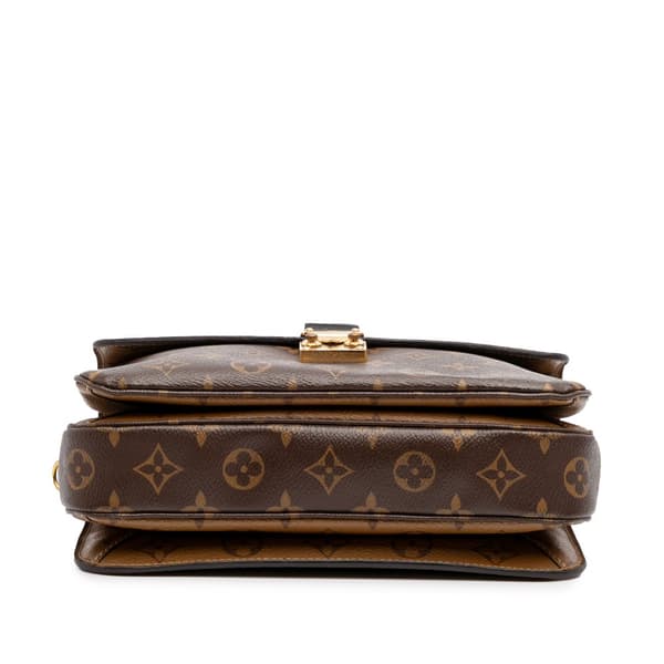 Pre-owned Louis Vuitton Monogram Reverse Pochette Metis Brown