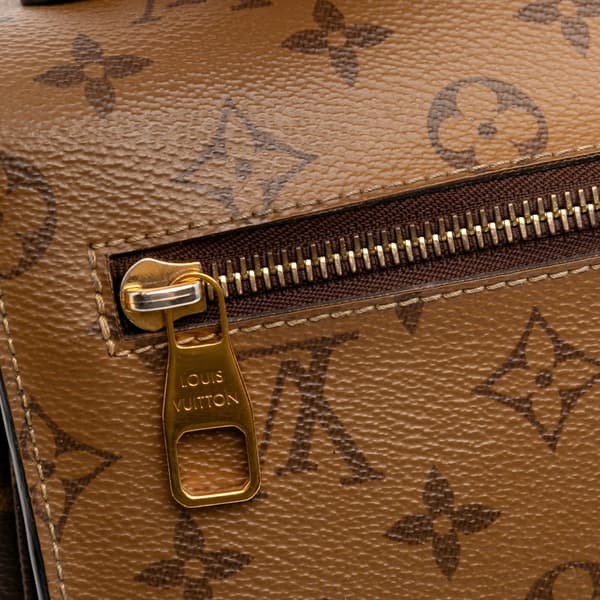 Pre-owned Louis Vuitton Monogram Reverse Pochette Metis Brown