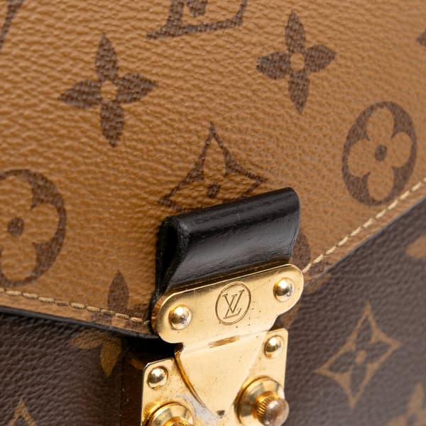 Pre-owned Louis Vuitton Monogram Reverse Pochette Metis Brown