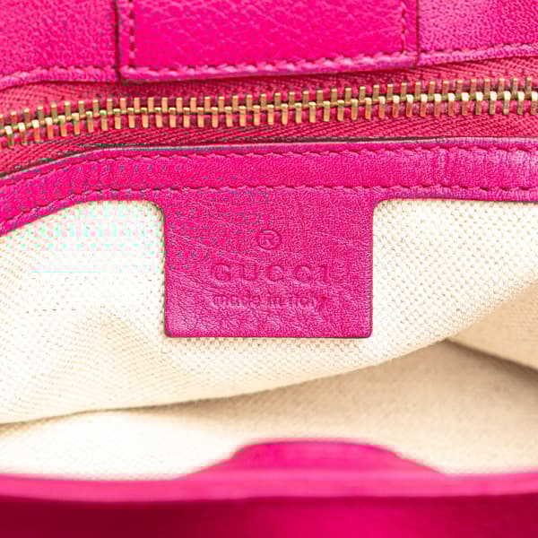 Pre-owned Gucci Small Calfskin Bamboo Shopper Satchel Pink