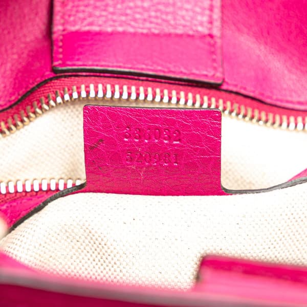 Pre-owned Gucci Small Calfskin Bamboo Shopper Satchel Pink