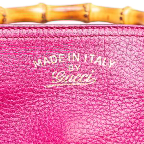 Pre-owned Gucci Small Calfskin Bamboo Shopper Satchel Pink