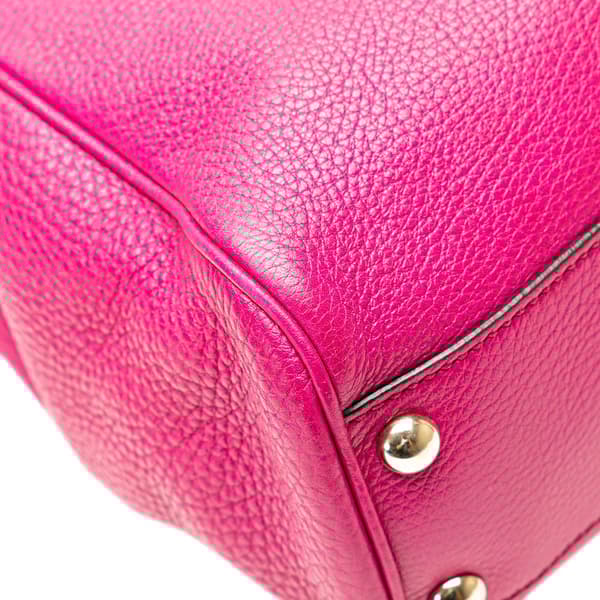 Pre-owned Gucci Small Calfskin Bamboo Shopper Satchel Pink