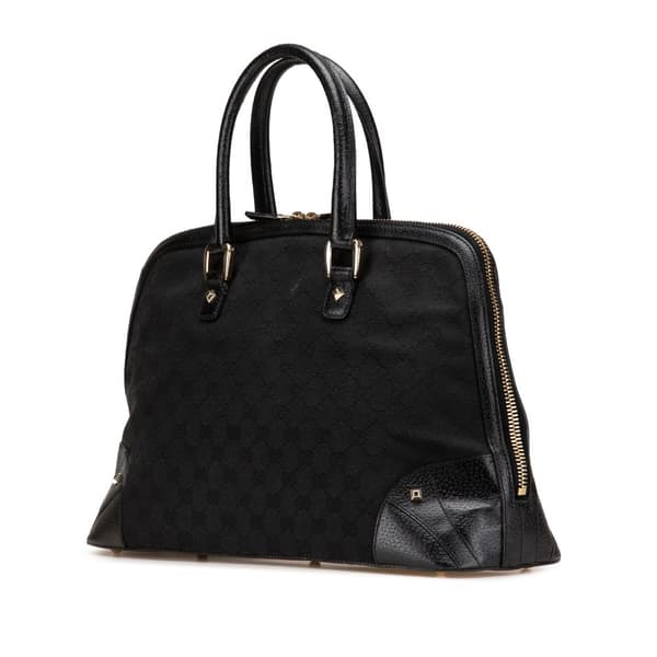 Pre-owned Gucci GG Canvas Dome Nailhead Handbag Black