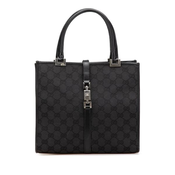 Pre-owned Gucci GG Canvas Jackie Handbag Black