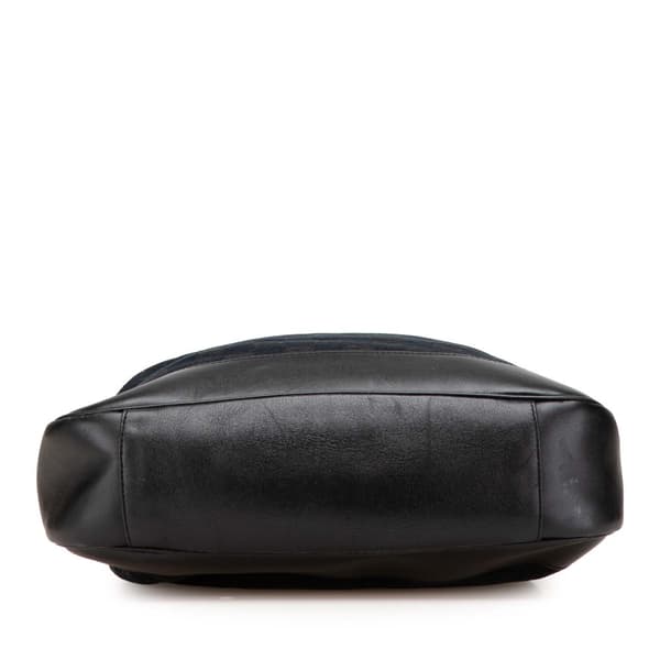Pre-owned Gucci GG Canvas Bamboo Web Satchel Black