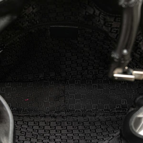 Pre-owned Gucci Leather Bamboo Satchel Black