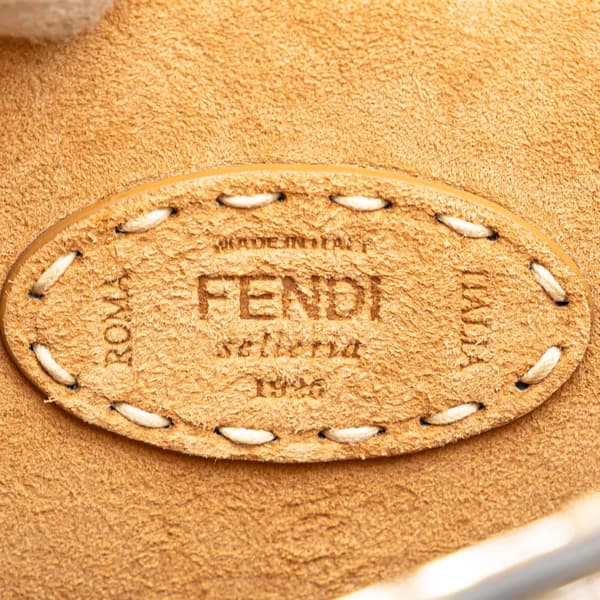 Pre-owned Fendi Small Suede Selleria Peekaboo ISeeU Satchel Brown