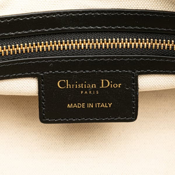 Pre-owned Dior Small Leather Dior Vibe Zip Bowling Bag Black