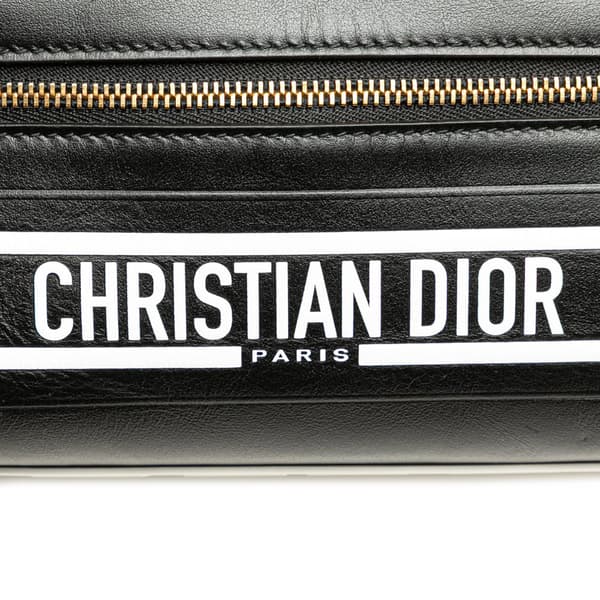 Pre-owned Dior Small Leather Dior Vibe Zip Bowling Bag Black