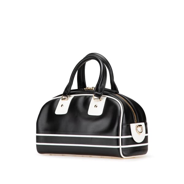 Pre-owned Dior Small Leather Dior Vibe Zip Bowling Bag Black