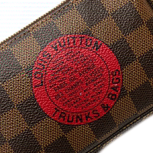 Pre-owned Louis Vuitton Damier Ebene Trunks and Bags Mini Pochette Accessoires Brown