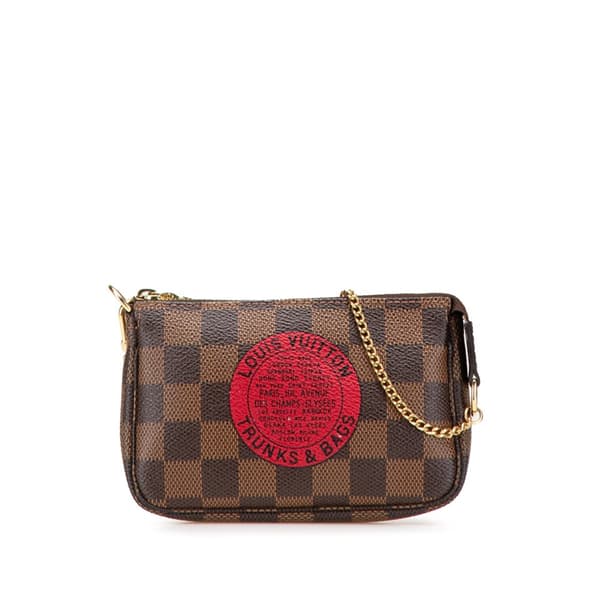 Pre-owned Louis Vuitton Damier Ebene Trunks and Bags Mini Pochette Accessoires Brown
