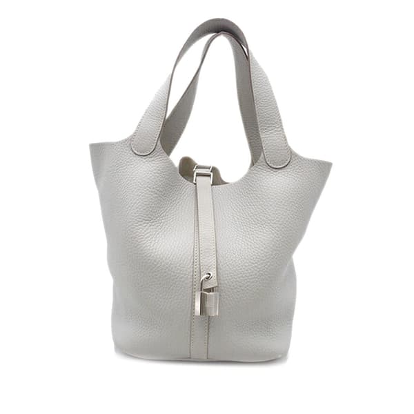 Pre-owned Hermès Clemence Picotin Lock 22 Gray