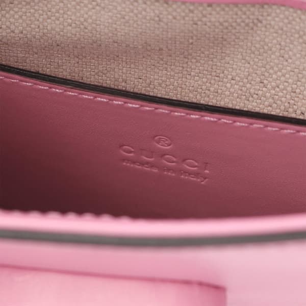 Pre-owned Gucci Mini Calfskin Bamboo Top Handle Bag Pink