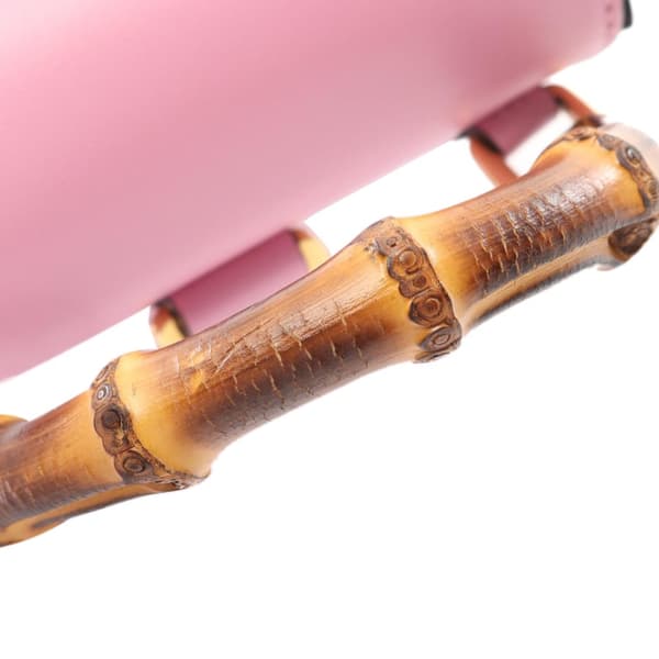 Pre-owned Gucci Mini Calfskin Bamboo Top Handle Bag Pink