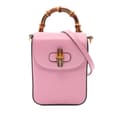 Miniatyrbillede 1 af 6: Pre-owned Gucci Mini Calfskin Bamboo Top Handle Bag Pink
