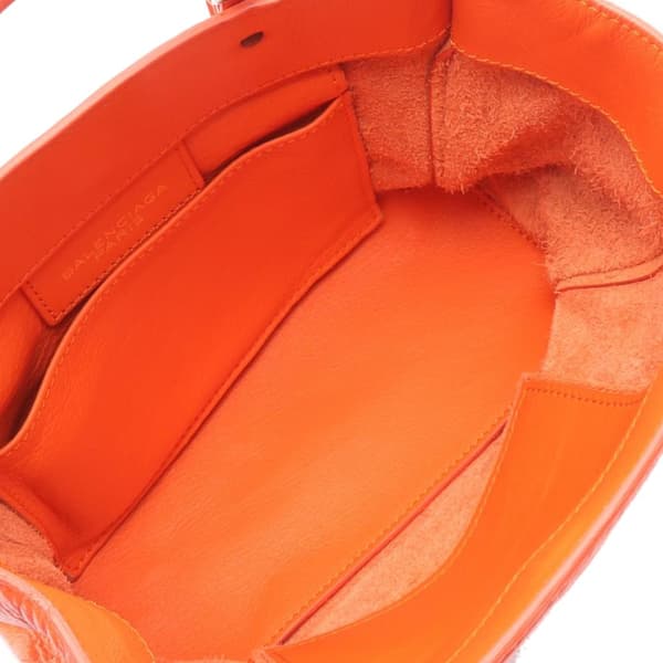 Pre-owned Balenciaga Mini Leather Papier A4 Satchel Orange