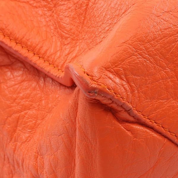 Pre-owned Balenciaga Mini Leather Papier A4 Satchel Orange