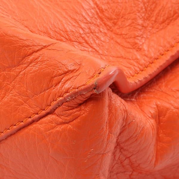 Pre-owned Balenciaga Mini Leather Papier A4 Satchel Orange