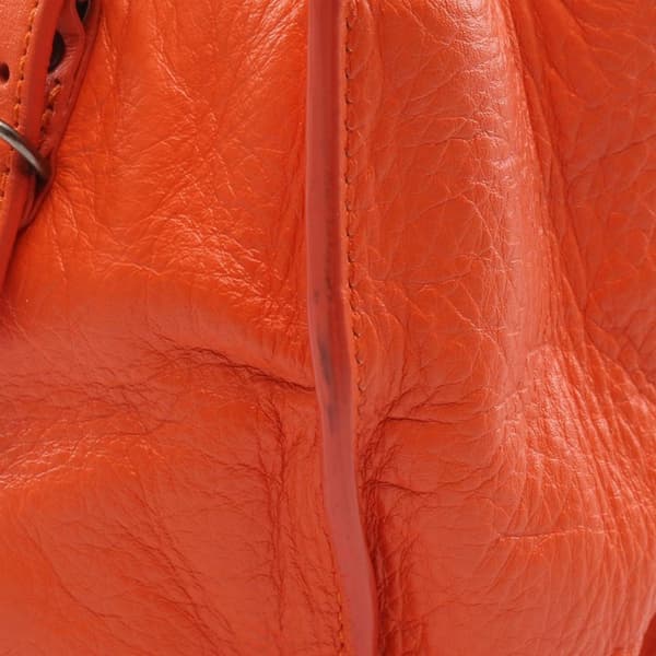 Pre-owned Balenciaga Mini Leather Papier A4 Satchel Orange