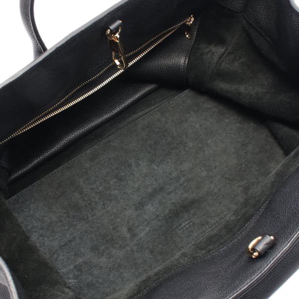 Pre-owned Gucci Large Leather Logo Convertible Satchel Black