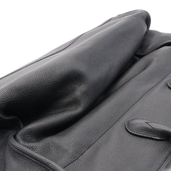 Pre-owned Gucci Large Leather Logo Convertible Satchel Black