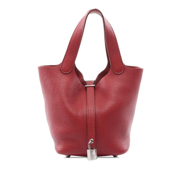 Pre-owned Hermès Clemence Picotin Lock 18 Red